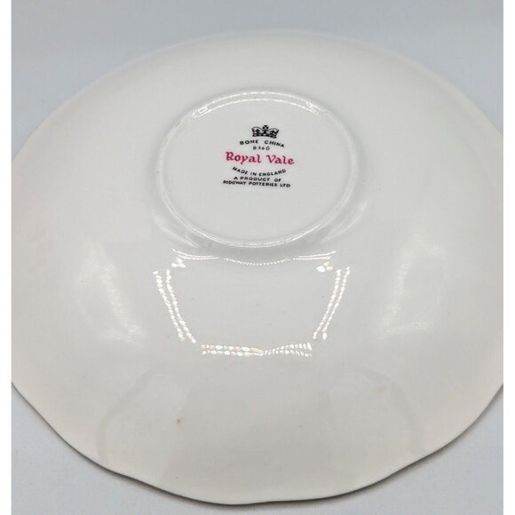 Royal Vale Large Pink Rose With Purple Leaf China Tea Cup and Saucer, England - Picture 7 of 7